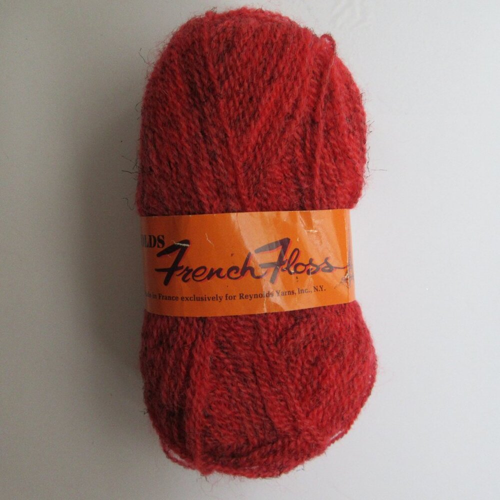 Reynolds "French Floss" Vintage Yarn One Skein Wool/Mohair Blend Coral/Salmon